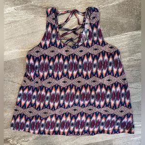 Blue , Orange & Pink Tank Top for Summer with Criss-Cross Straps on Back